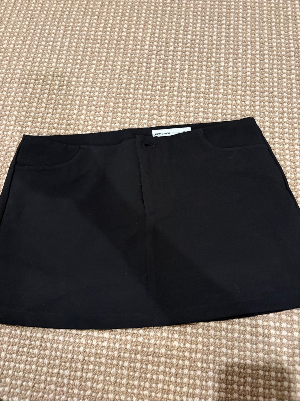 Bershka Black Mini Skirt with Front Pocket Detail